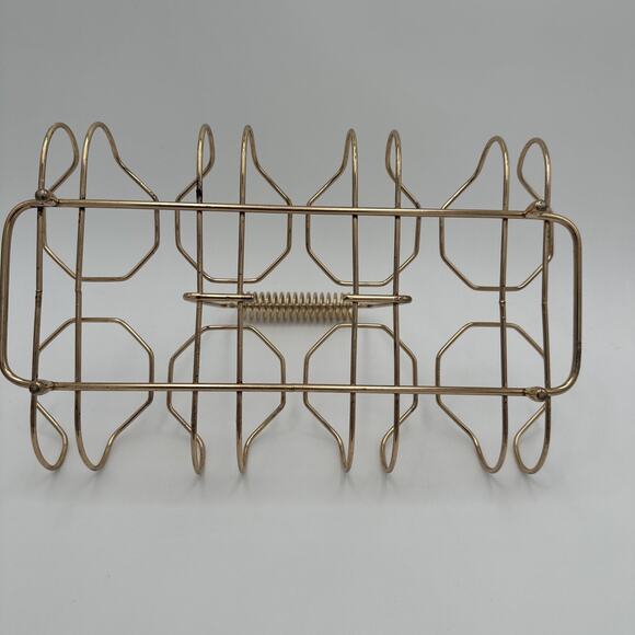 Mcm Vintage Gold Metal Beverage Serving Caddy - Picture 6 of 6